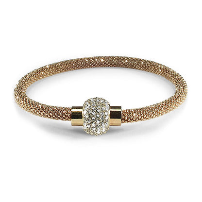 Sterling Silver  CZ Gilded bead set Popcorn Bracelet - ABB053