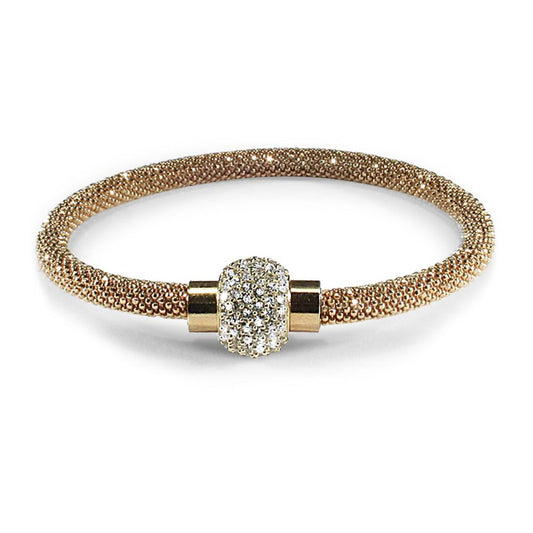 Sterling Silver  CZ Gilded bead set Popcorn Bracelet - ABB053