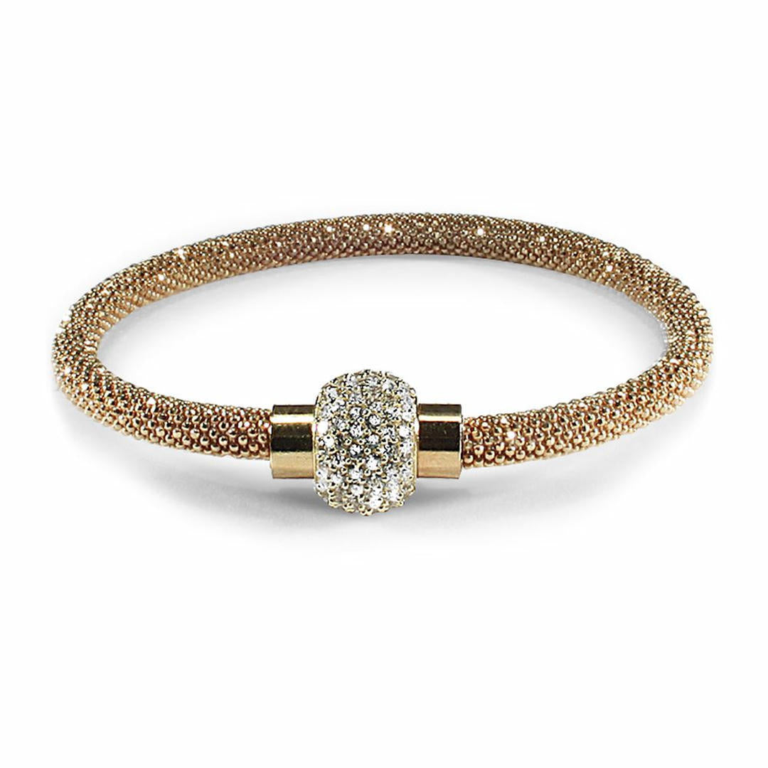 Sterling Silver  CZ Gilded bead set Popcorn Bracelet - ABB053