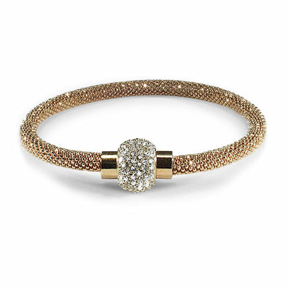 Sterling Silver  CZ Gilded bead set Popcorn Bracelet - ABB053