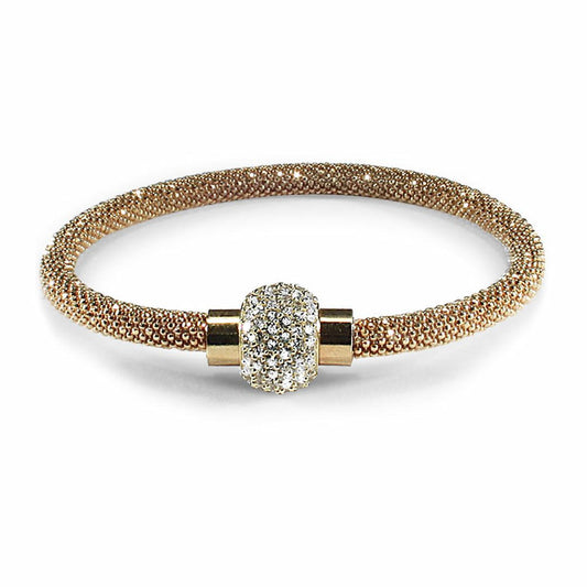 Sterling Silver  CZ Gilded bead set Popcorn Bracelet - ABB053
