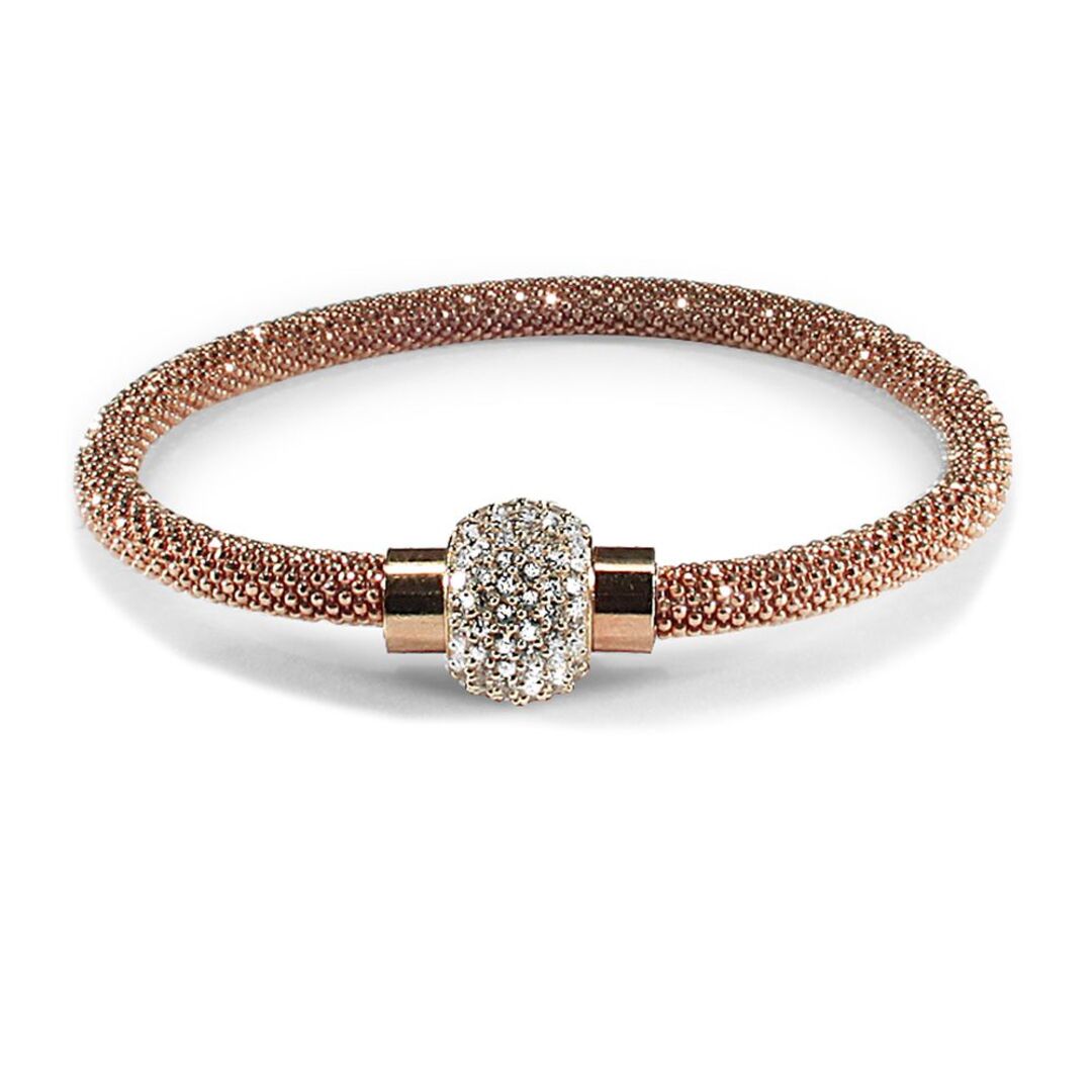 Rose Silver  CZ Rose bead set Popcorn Bracelet - ABB054