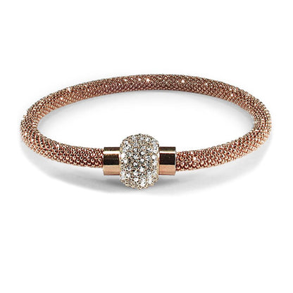 Rose Silver  CZ Rose bead set Popcorn Bracelet - ABB054