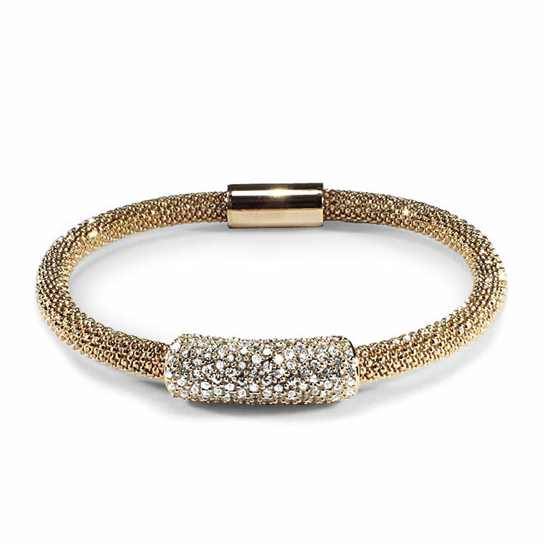 Sterling Silver  CZ Gilded bead set Popcorn Bracelet - ABB057