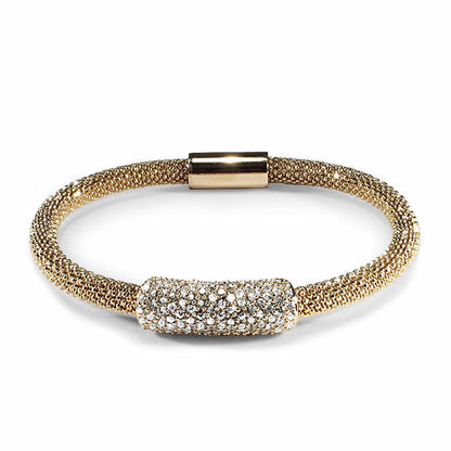 Sterling Silver  CZ Gilded bead set Popcorn Bracelet - ABB057