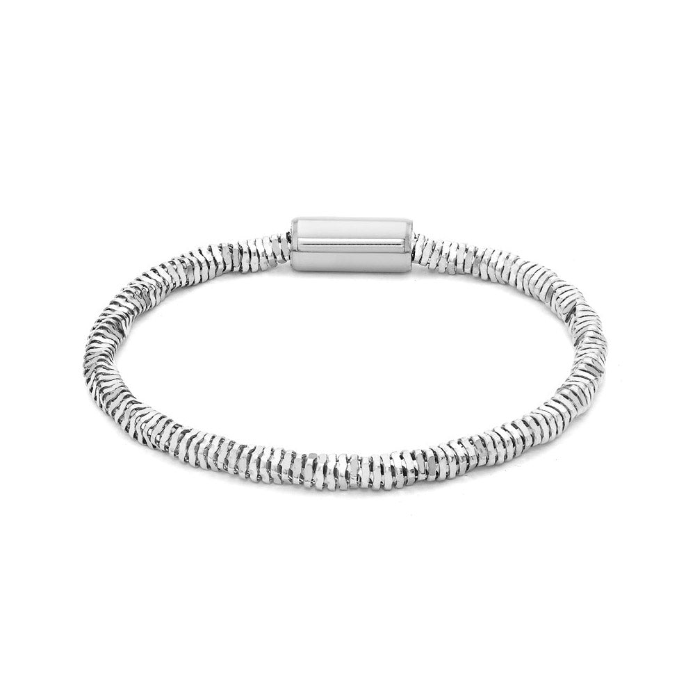 Sterling Silver  Diamond-Cut Twist Popcorn Bracelet - ABB109C