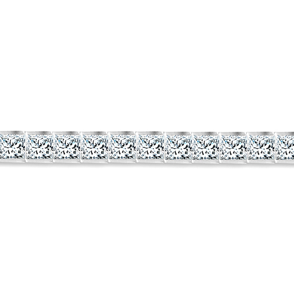 Sterling Silver  CZ Square Princess Tennis Bracelet 5mm - ABB114