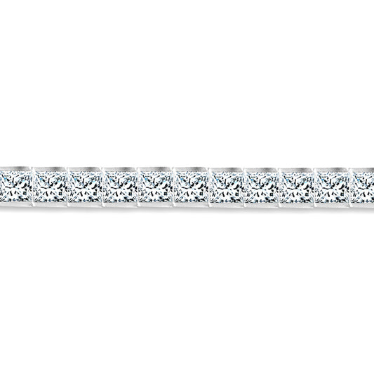 Sterling Silver  CZ Square Princess Tennis Bracelet 5mm - ABB114