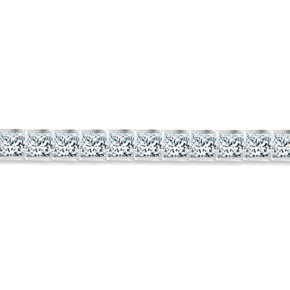 Sterling Silver  CZ Square Princess Tennis Bracelet 5mm - ABB114