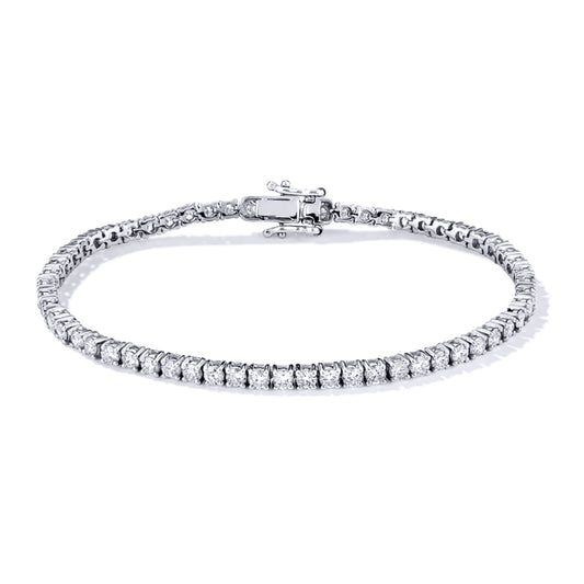 Sterling Silver  CZ Claw set Tennis Bracelet 2.5mm 4.00CTS - ABB115A-2.5mm