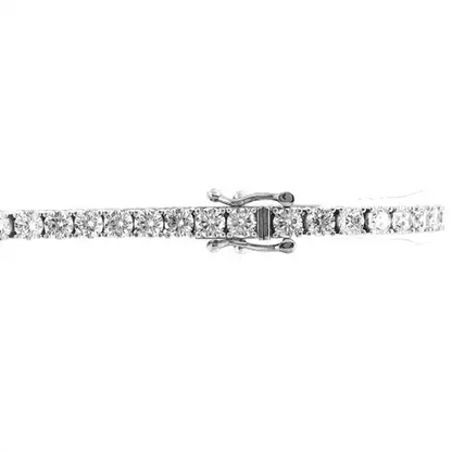 Sterling Silver  CZ Claw set Tennis Bracelet 3.2mm 5.00CTS - ABB115A