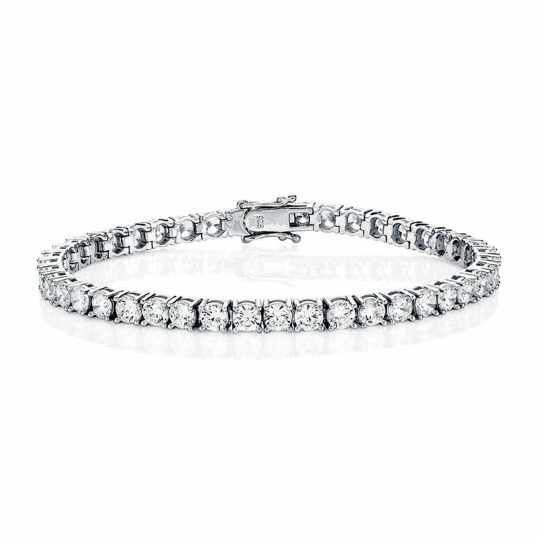 Sterling Silver  CZ Claw set Tennis Bracelet 3.2mm 5.00CTS - ABB115A