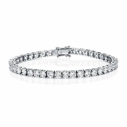 Sterling Silver  CZ Claw set Tennis Bracelet 3.2mm 5.00CTS - ABB115A