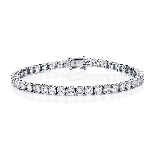 Sterling Silver  CZ Claw set Tennis Bracelet 3.2mm 5.00CTS - ABB115A