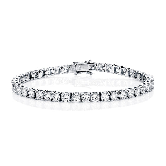 Sterling Silver  CZ Claw set Tennis Bracelet 3.5mm - ABB115A