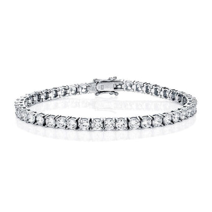 Sterling Silver  CZ Claw set Tennis Bracelet 3.2mm 5.00CTS - ABB115A