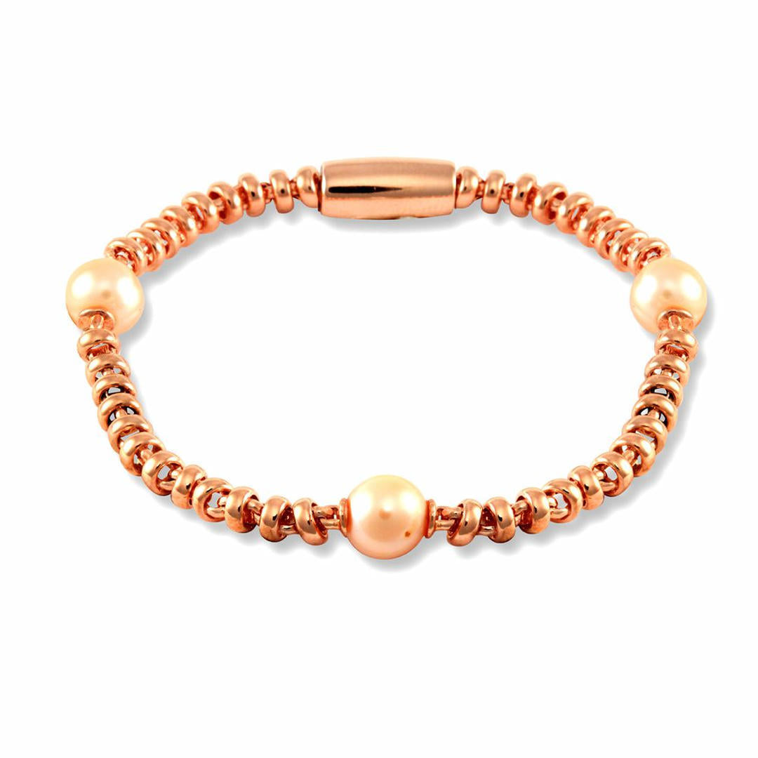 Rose Sterling Silver  Magnetic Link Bracelet - ABB124