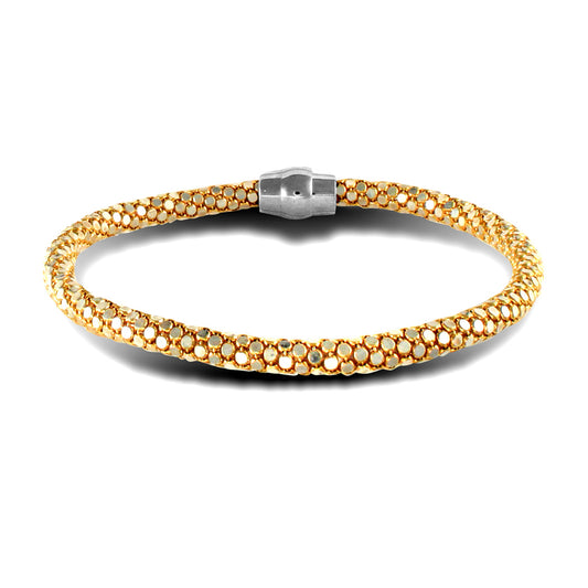 Silver  gold plated Snakeskin Mirror Popcorn Chain Bracelet - ABB135B