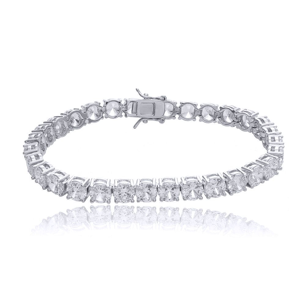 Silver  Round CZ 18.5CTS 4-Claw 5mm Tennis Bracelet ¾oz - ABB209-5MM-7.5