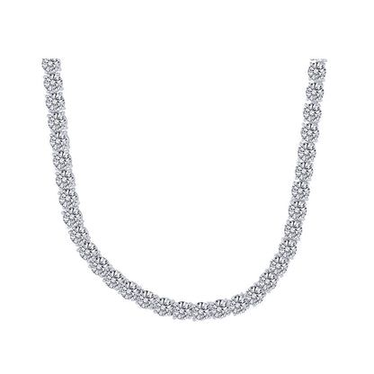 Silver  Round CZ 64 Carats 6mm Tennis Necklace - ABB211