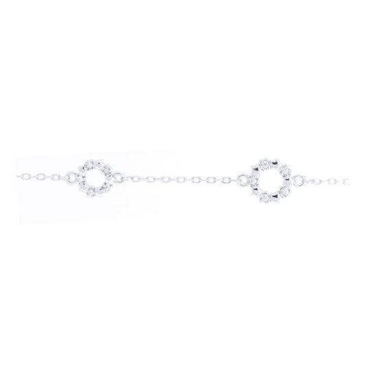 Silver  Round CZ Star Ring Charm Bracelet - ABB217