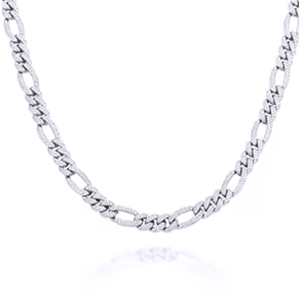 Rhodium Plated Sterling Silver Cubic Zirconia Necklace - ABB257
