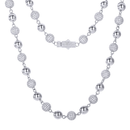 Rhodium Plated Sterling Silver Cubic Zirconia Necklace - ABB258