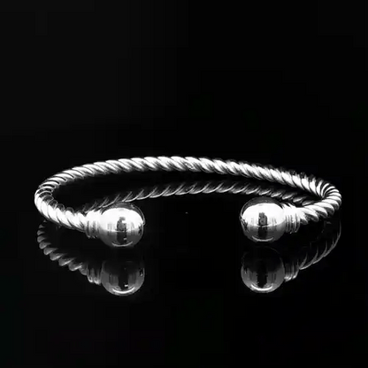 Sterling Silver  twisted Torque Ladies Bangle Bracelet 4.5mm - ABG015