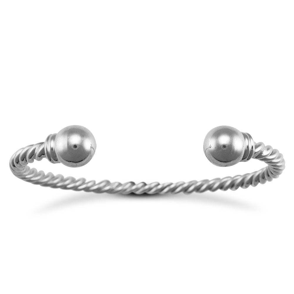 Sterling Silver  twisted Torque Ladies Bangle Bracelet 4.5mm - ABG015