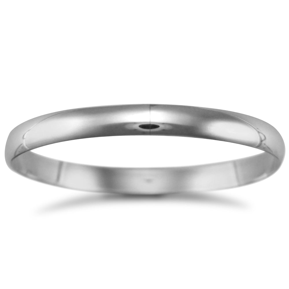 Sterling Silver  D shape slave Ladies Bangle 6.5mm - ABG022