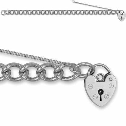 Sterling Silver  charm Charm Bracelet - 8mm gauge - ACB007