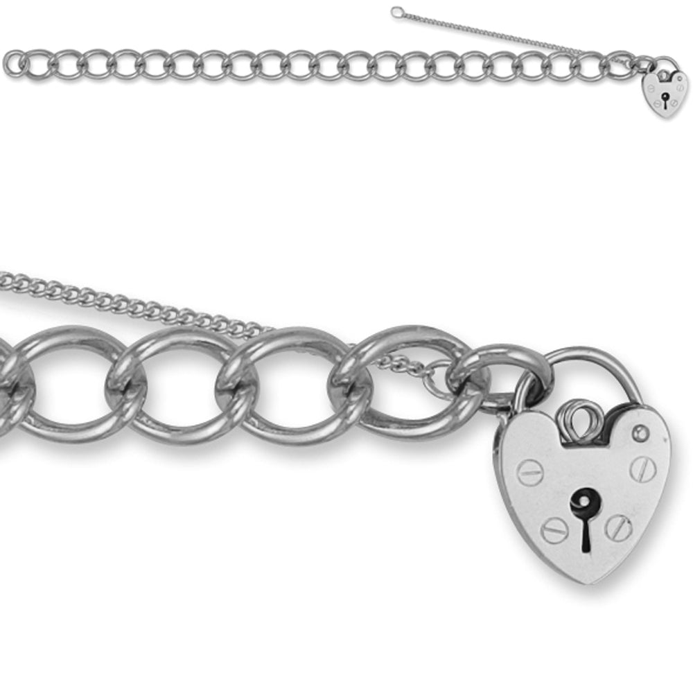 Sterling Silver  charm  Charm Bracelet - 9.5mm gauge - ACB008