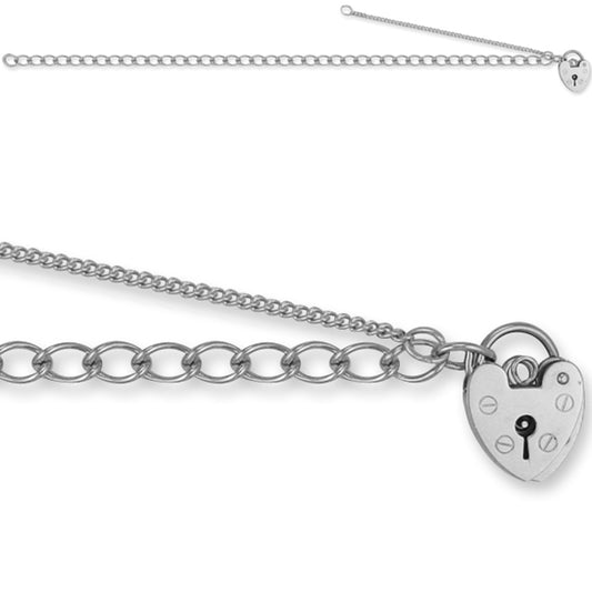 Sterling Silver  charm  Charm Bracelet - 9mm gauge - ACB009