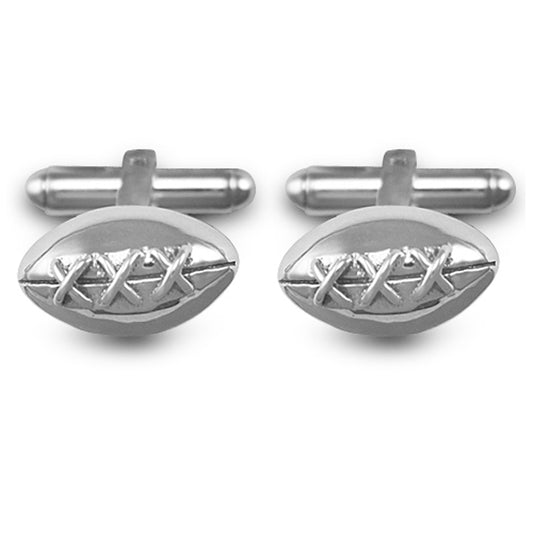 Sterling Silver  Rugby American Football T-shape Cufflinks 17mm - ACL004