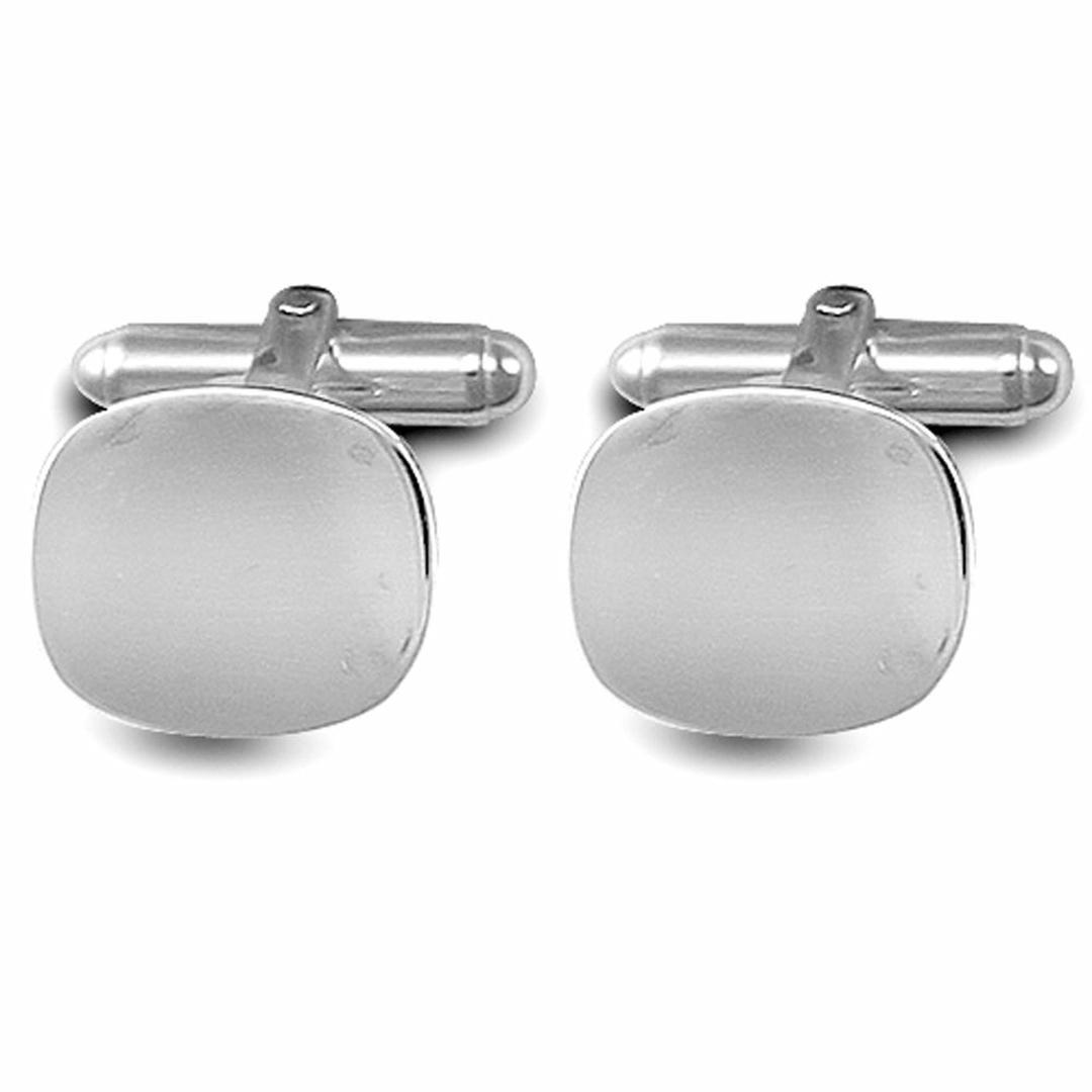 Sterling Silver  Square Cushion T-shape Cufflinks 15mm - ACL006