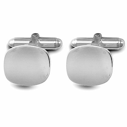 Sterling Silver  Square Cushion T-shape Cufflinks 15mm - ACL006