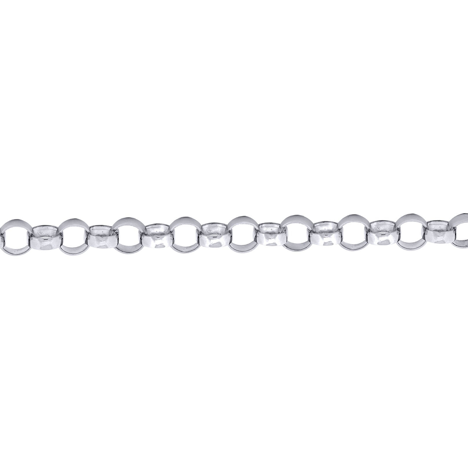 Mens Rhodium Plated Silver  Plain Belcher Bracelet 9mm 8.5" - ACN002H