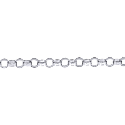 Mens Rhodium Plated Silver  Plain Belcher Bracelet 9mm 8.5" - ACN002H