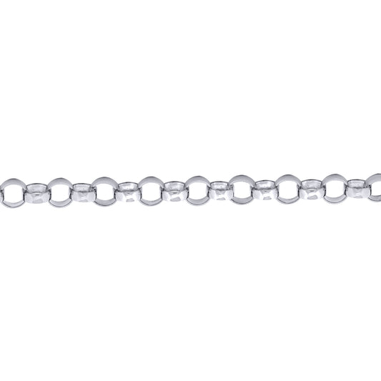 Mens Rhodium Plated Silver  Plain Belcher Bracelet 9mm 8.5" - ACN002H