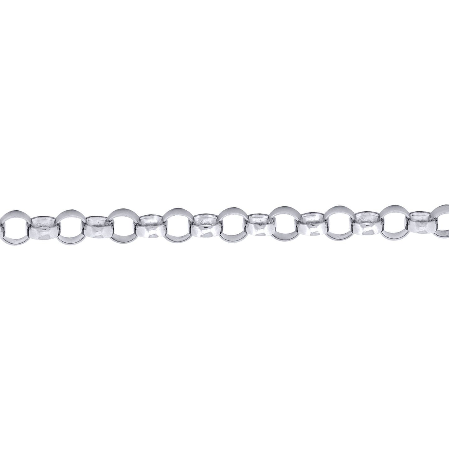 Mens Rhodium Plated Silver  Plain Belcher Bracelet 9mm 8.5" - ACN002H