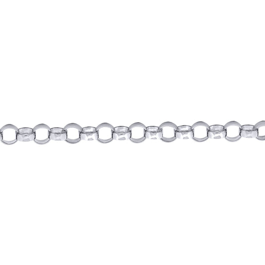 Mens Rhodium Plated Silver  Plain Belcher Bracelet 9mm 8.5" - ACN002H
