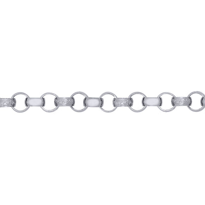 Mens Solid Silver  Engraved Cast Belcher 8mm Chain Necklace - ACN002J