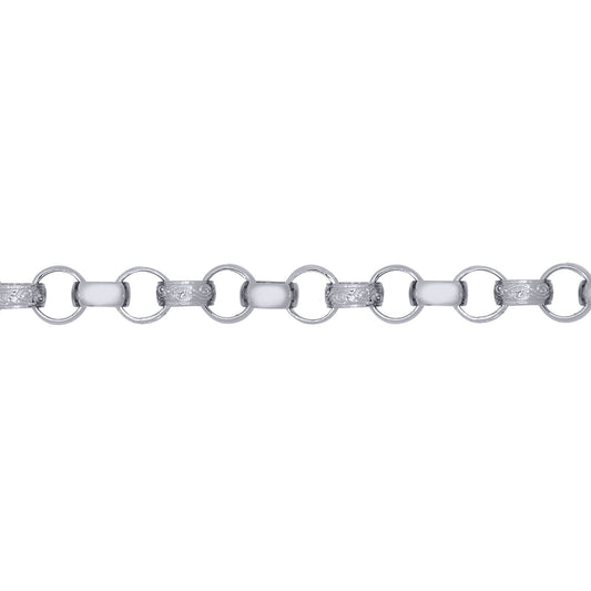 Mens Solid Silver  Engraved Cast Belcher 8mm Chain Necklace - ACN002J