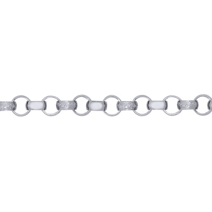 Mens Solid Silver  Engraved Cast Belcher 8mm Chain Necklace - ACN002J