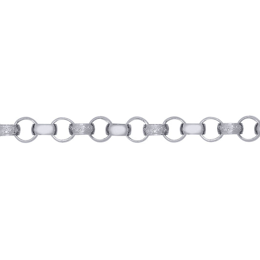 Mens Solid Silver  Engraved Cast Belcher 8mm Chain Necklace - ACN002J