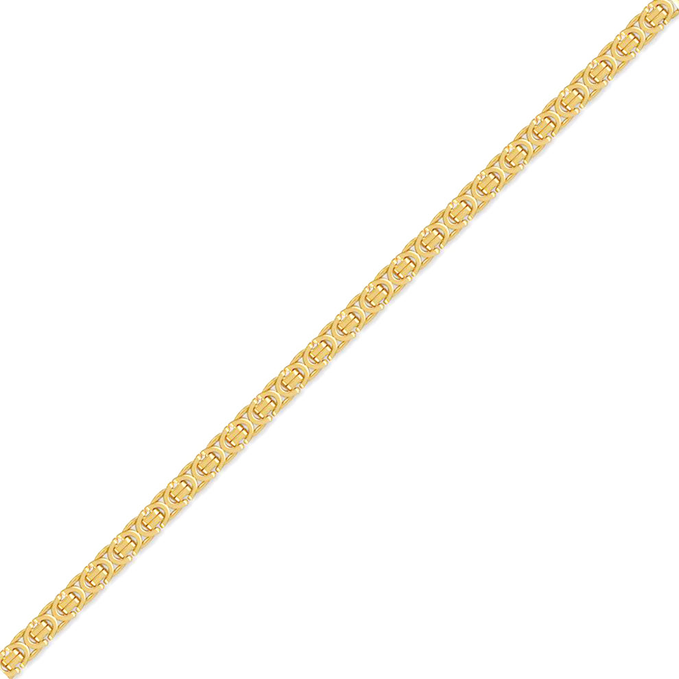 Gold-plated Sterling Silver  6mm Byzantine Bracelet 8.5 inch 21cm - ACN007A-GP
