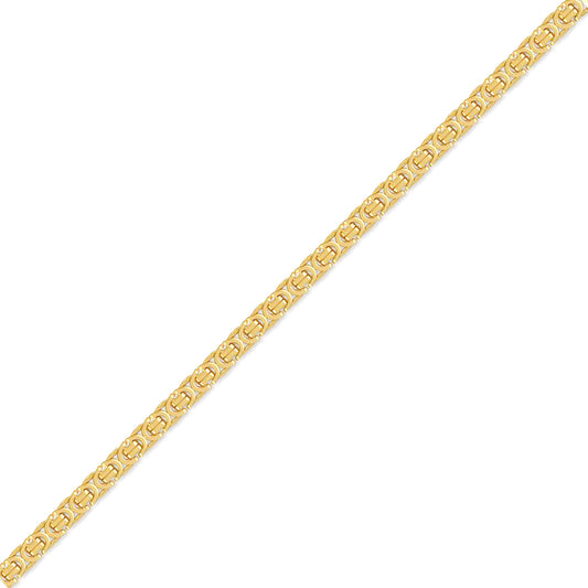 Gold-plated Sterling Silver  6mm Byzantine Bracelet 8.5 inch 21cm - ACN007A-GP