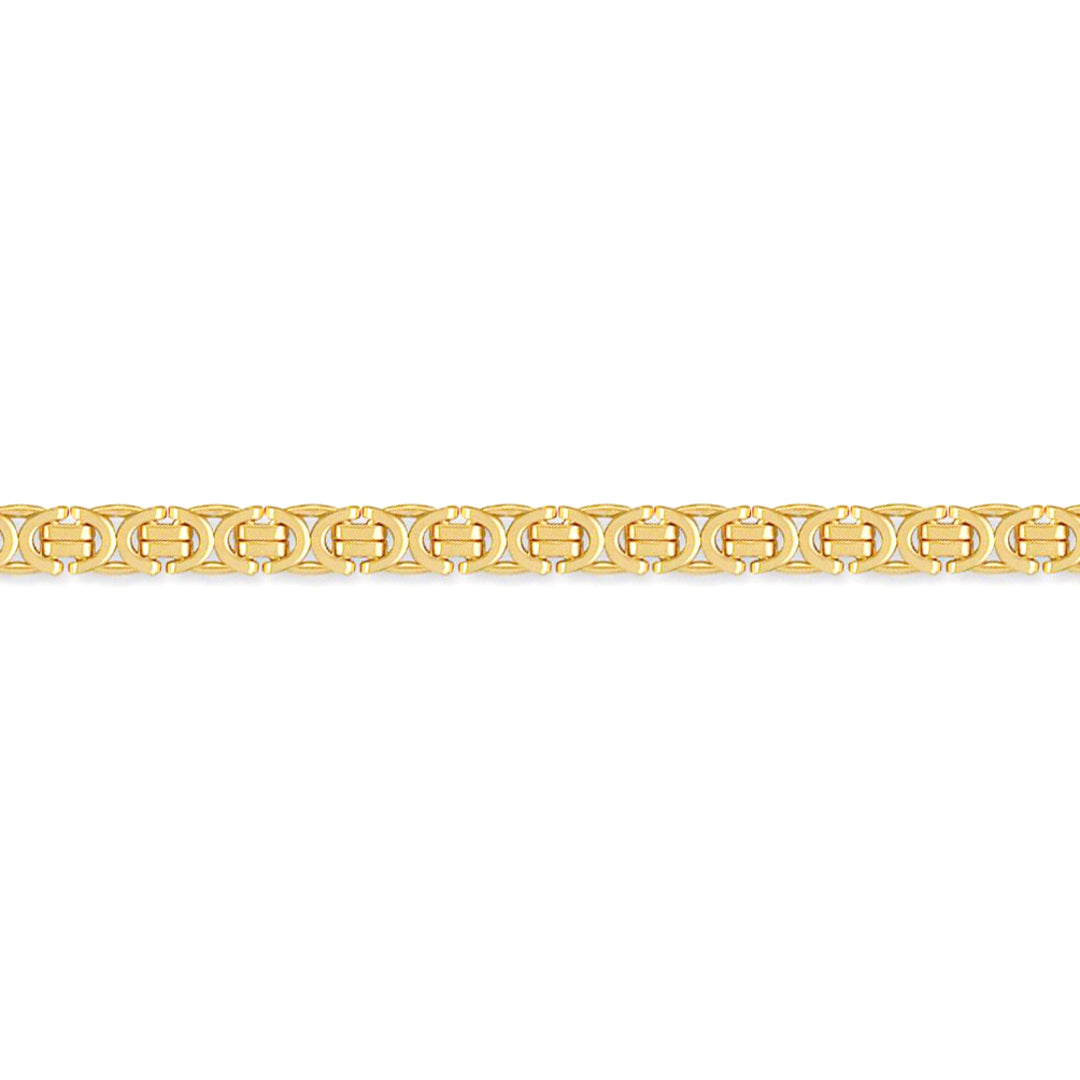 Gold-plated Sterling Silver  6mm Byzantine Bracelet 8.5 inch 21cm - ACN007A-GP