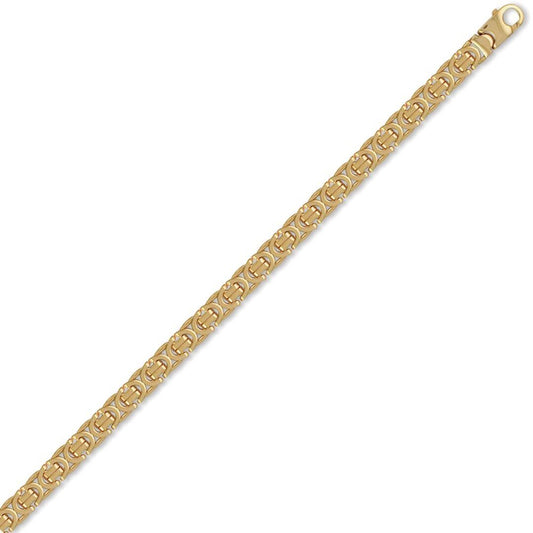 Gold-plated Sterling Silver  7.5mm Byzantine Bracelet 8.5 inch 21cm - ACN007B-GP