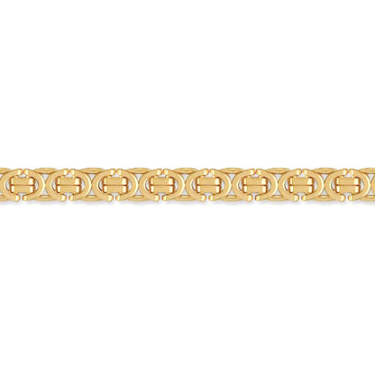 Gold-plated Sterling Silver  7.5mm Byzantine Bracelet 8.5 inch 21cm - ACN007B-GP